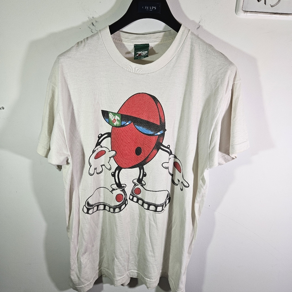 RARE Vintage 1992 7up Cool Spot Single Stitch Double Sided Graphic T-Shirt!